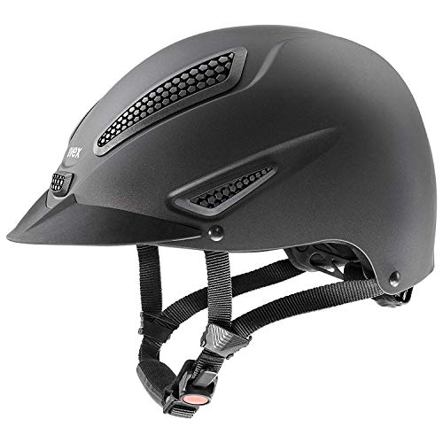 uvex perfexxion II - robuster Reithelm für Damen und Herren - individuelle Größenanpassung - optimale Belüftung - Black matt - 52-55 cm