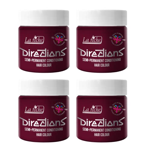 La Riche Directions Semipermanente Haarfarbe 100 ml Dose 4 Packung (Rubine)