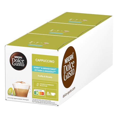 NESCAFÉ DOLCE GUSTO Cappuccino ungesüßt Kaffeekapseln 3er Pack (3 x 16 Kapseln)