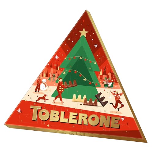 Toblerone Adventskalender 1 x 200g I Adventskalender mit Schokolade I Weihnachtskalender I Schoko Adventskalender I Gefüllt mit Mini-Toblerone