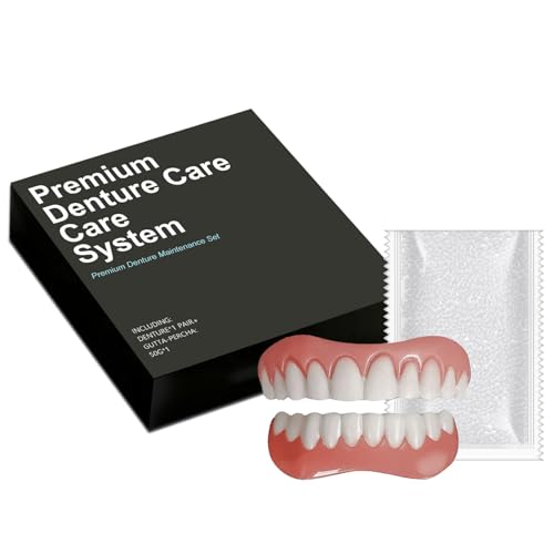 Silikon Zahnprothese Set, Reline Denture Set, Prothesen Unterfütterung Gebiss Frauen Männer, Zahnersatz Prothese Komplett, Kosmetische Zähne Temporäre Prothesen für Eine Schnelle Orale Verschönerung