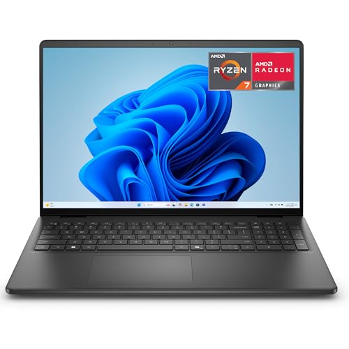 Dell 16 DC16255 Laptop - 16 FHD+ Display, AMD Ryzen 7-250, 16 GB DDR5 RAM, 1 TB SSD, AMD Radeon Graphics, Windows 11 Home - Carbon Black