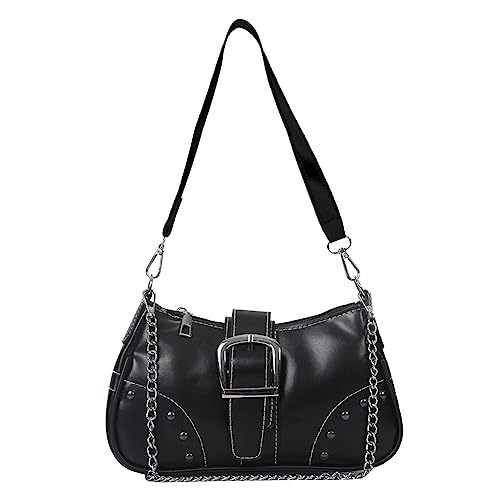 TIAASTAP Umhängetasche Damen Klein Handtasche, Leder Hobo Tasche Shoulder Bag Vintage Y2k Schultertasche mit Reißverschluss für Frauen Clutch Geldbörse Coole Sachen für Teenager Mädchen