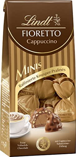 Lindt Schokolade - FIORETTO Minis Cappuccino | 115 g | Ca. 10 Vollmilch Pralinen mit Cappuccino-Sahnecrème-Füllung umhüllt von knusprigem Crisp | Pralinengeschenk | Schokoladengeschenk