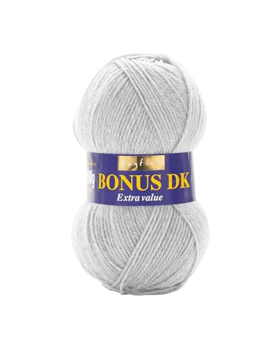 Hayfield Bonus DK Doppelstrick, Hellgrau-Mix (814), 100 g von Sirdar