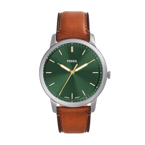 Fossil Herren Analog Quarz Uhr mit Leder Armband FS6094