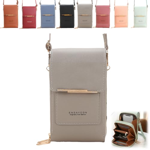 Touch Screen Crossbody Phone Bag, Mit Verstellbaren Schultergurten,Grau