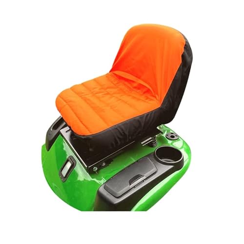 workingHOUSE Sitzbezug für Rasentraktoren und Aufsitzmäher, wasserabweisender Schonbezug aus strapazierfähigem Material, Sitzschoner mit 4 praktischen Taschen, optimaler Wetter- & UV-Schutz (Orange)