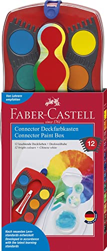 FABER-CASTELL - Wasserfarbkasten Connector 12 Farben Rot