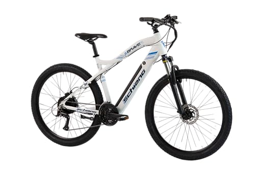 F.lli Schiano Braver, E Bike Mountainbike, 27.5 Zoll, 36V 11.6Ah Abnehmbarer Akku, Motor 250W 50Nm, MTB Ebike für Herren/Damen, Weiss