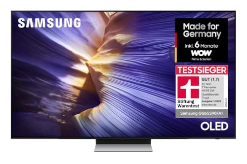 Samsung OLED 4K S90F 65 Zoll (163 cm), UHD Fernseher, NQ4 AI Gen3 Prozessor, OLED HDR+, 4K Upscaling Pro, Dolby Atmos, Gaming Hub, Motion Xcelerator 144Hz, Samsung Vision AI Smart TV