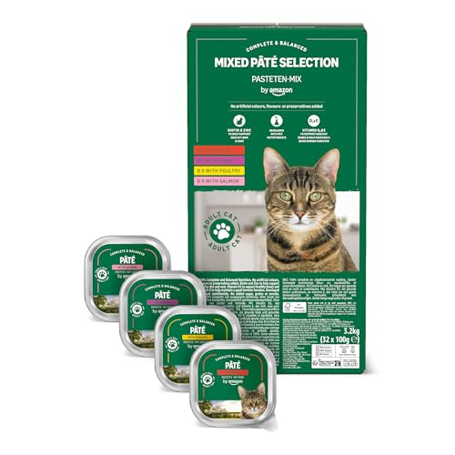 by Amazon Nassfutter für Katzen, Pastete Gemischt, 100g, 32er-Pack