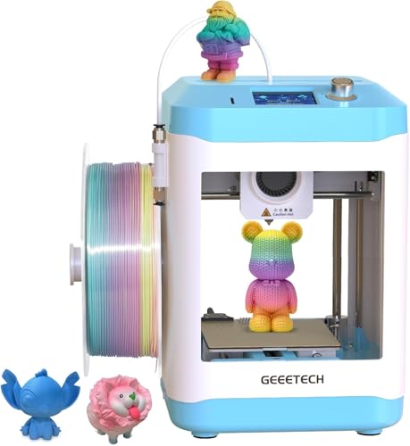 GIANTARM GEEETECH M1 3D-Drucker, Auto Nivellierung Mini 3D-Drucker für Anfänger, Direkt angetriebener Extruder, 250mm/s schnellere Druckgeschwindigkeit, Druckgröße 100 * 110 * 100mm