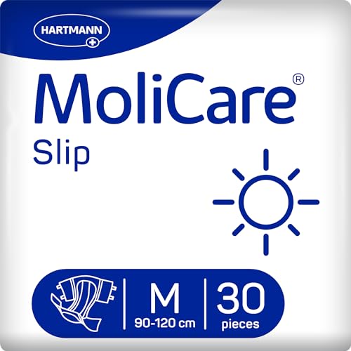 MoliCare® Slip Day - Windeln für Erwachsene bei mittlerer bis schwerer Harn- und Stuhlinkontinenz am Tag | zuverlässig, komfortabel & diskret | Größe M (90-120 cm Hüftumfang), 30 Stück