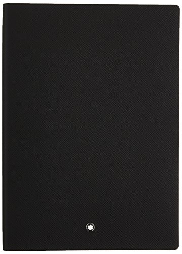 MONTBLANC Notebook 113294 Fine Stationery #146 – Leder Notizbuch A5 liniert mit Softcover – Farbe: Black – 192 Seiten