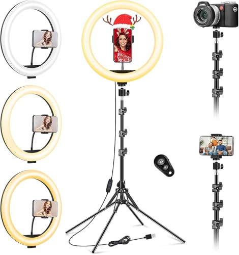 11.5 Zoll Ringlicht mit Stativ Handy,Groß Stativ für Smartphone mit Ringleuchte,Selfie Ringlight Handystativhalter mit Ring Light für Fotografie,YouTube,Tik Tok,Video,Makeup