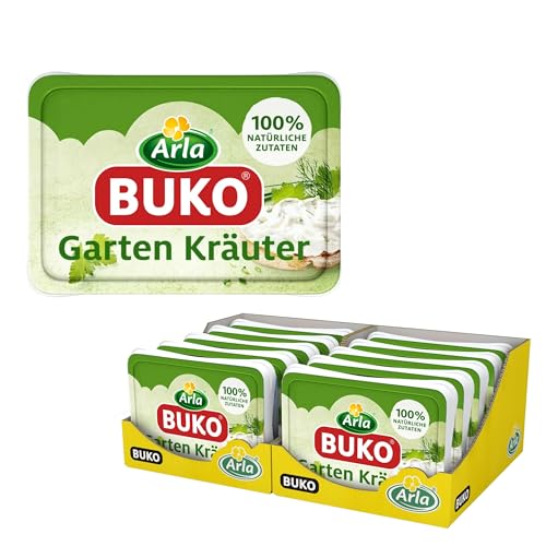 Arla Buko Gartenkräuter Frischkäse | 10x 200g | 100% natürliche Zutaten | Ohne Konservierungsstoffe, Verdickungsmittel und Geschmacksverstärker