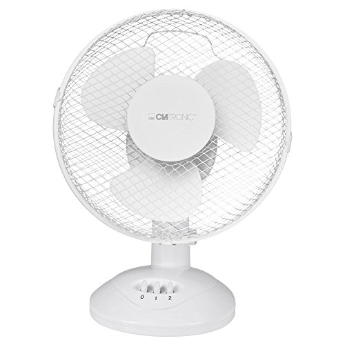 Clatronic® Ventilator mit Schwenkfunktion | Ventilator leise 2 Stufen | Ø 23 cm | Tischventilator 30W | Fan | Tischventilator sehr leise | VL 3601 weiß