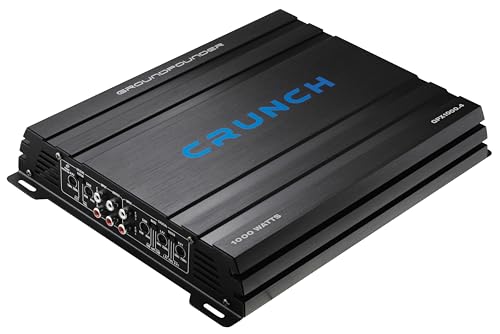 Crunch GPX-1000.4 4-Kanal Auto-Verstärker – Class A/B Endstufe mit 4x125W RMS @2 Ohm, 2x250W gebrückt @4 Ohm – Bass Boost, HPF/LPF Filter, Cinch, 12V Car Hifi Amplifier