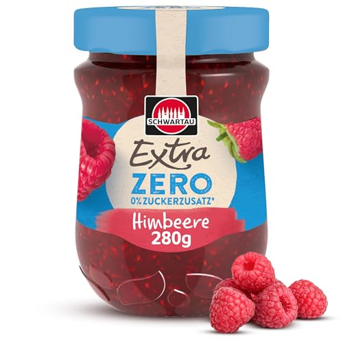Schwartau Extra Zero Himbeere, Fruchtaufstrich ohne Zuckerzusatz, 12 kcal pro 25g, 280g