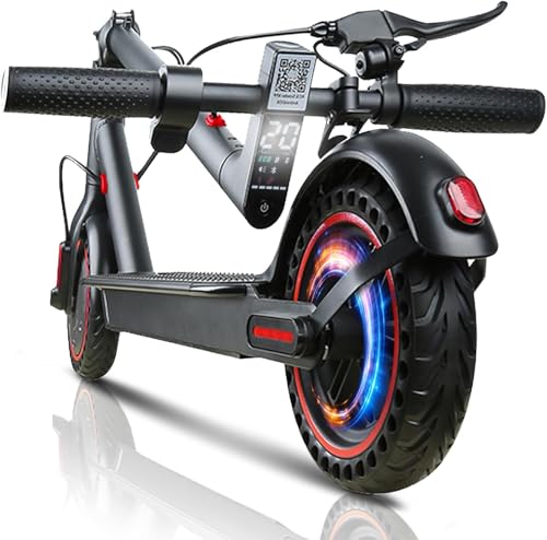 QnQ E Scooter, Elektroscooter für Erwachsene, 500W Motor, 20KM/H, 8.5 Zoll Reifen, 25 km Reichweite, LED&App, Duales Bremssystem, 3 Geschwindigkeitsmodi, Belastung 120 kg, E Roller (8.5 Zoll Reifen)