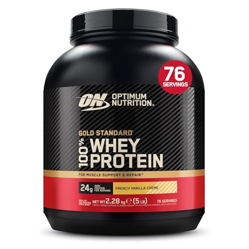 Optimum Nutrition Gold Standard 100% Whey, Proteinpulver, Geschmack French Vanilla Crème, 2.28kg, 76 Portionen, Verpackung Kann Variieren