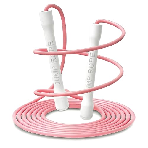 Honosen Springseil Erwachsene Fitness, 5mm*300cm PVC Sprungseil Erwachsener mit Rutschfestem Griff, Speed Rope Verstellbar, Leichtes Seilspringen, ABS Jump Rope für Fitness Männer, Frauen, Kinder