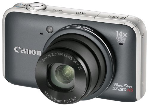 Canon PowerShot SX220 HS Digitalkamera (12 MP, 14-fach opt. Zoom, 7,6cm (3 Zoll) Display, Full HD, bildstabilisiert) grau