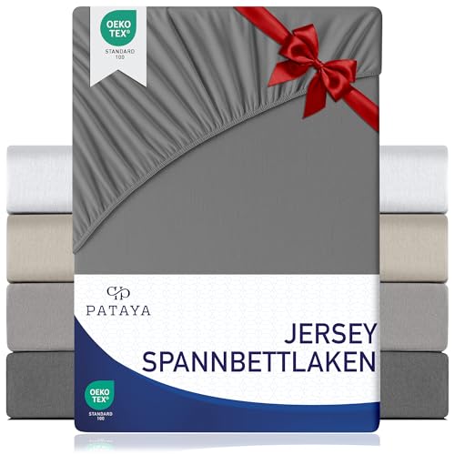 Pataya Spannbettlaken 180x200cm - Oeko-TEX Zertifiziert Baumwollmischung Spannbetttuch bis zu 25 cm Bettlaken für Boxspringbett Matratzen (Anthrazit - 180x200)