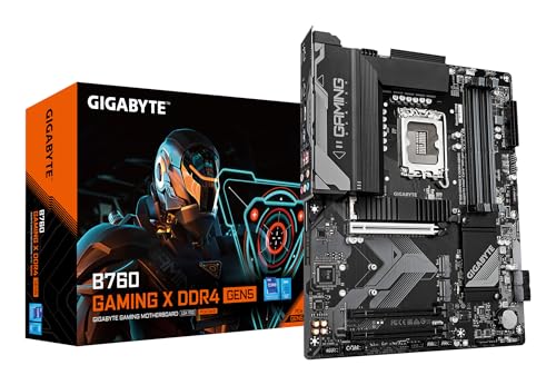 GIGABYTE B760 Gaming X DDR4 GEN5 Mainboard – Unterstützt Intel Core Prozessoren der 14. Generation, 8+1+1 Phasen VRM, bis zu 5333 MHz DDR4 (OC), 3xPCIe 4.0 M.2, 2.5GbE LAN, USB 3.2 Gen 2