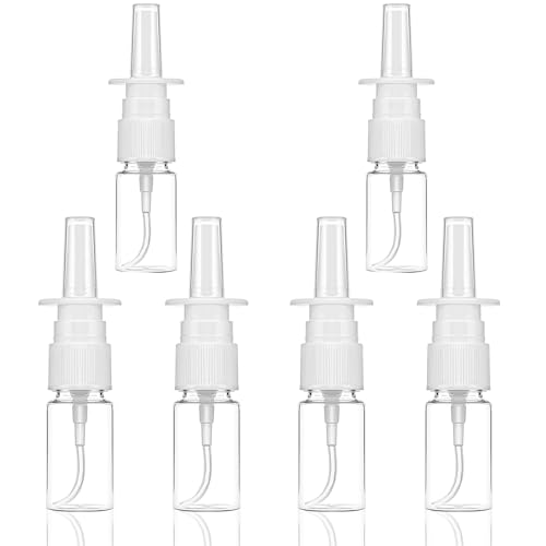 laeeyin 6 Stück Nasenspray Flasche Leer 10 ml Nachfüllbare Zerstäuber Sprühflasche Kunststoff Nasenzerstäuber Feiner Sprühnebel Nasensprayflasche für Make-Up Wasser Parfüm Ätherische Öle