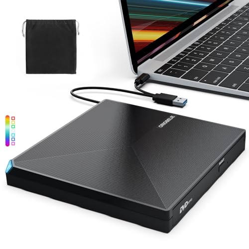 ORIGBELIE Externes DVD Laufwerk, USB 3.0 Typ C Externer DVD Brenner