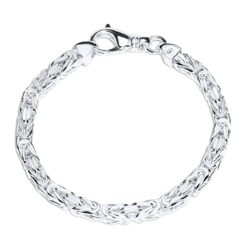 JEWLIX Königsarmband aus 925er Sterling Silber 6mm - 19cm Länge