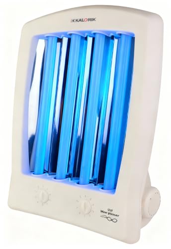 Kalorik GB1004B Heimsolarium zum Bräunen von Gesicht und Dekolleté 4x15W, Gesichtsbräuner inkl. 2x Sonnenbankbrille, Hochwirksame Solarium Lampe für Schnelle & Langanhaltende Bräune, Für Heimstudio