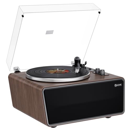 All in One Plattenspieler mit 4 Stereo Integrierten Lautsprecher,Hi-Fi Schallplattenspieler,Vinyl Record Player Bluetooth,USB PC Digitaler Ausgang,Phono Vorverstärker,AT-3600L,33/45U/min