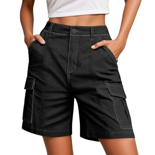 Generisch Wanderhose Damen, Cargohose Damen Kurz Schnelltrocken Wandershorts Outdoor Bequeme Atmungsaktiv Arbeitsshorts Sommer Arbeitshose mit Mehrfach-Taschen Kurze Hose