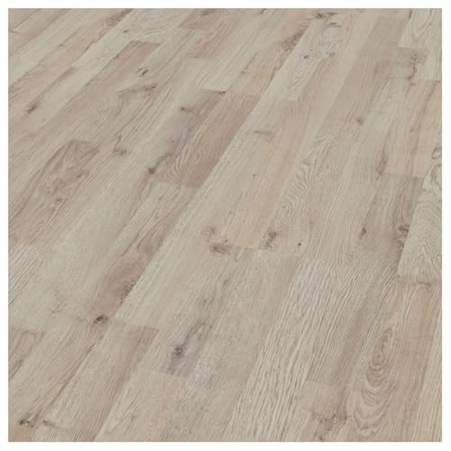 KRONOTEX Laminat Herbst Eiche Hell – Superior Basic Serie, Schiffsboden in 193 × 1376 mm, 6 mm Stärke, rustikales Holzbild, langlebig & pflegeleicht 193 x 1376 mm Herbst Eiche Hell - Eiche