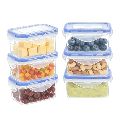 EASYLOCK 6er-Set 180ML Kleine Dosen mit Deckel Plastik Eisbehälter für Speiseeis Gefrierdosen Klein Mikrowellengeschirr Kimchi Behälter Snackbox