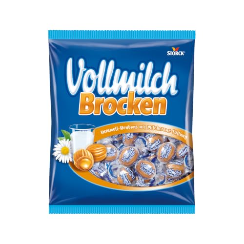 Vollmilch Brocken Bonbons – 1 x 325 g – Karamellbonbons mit Milchcreme-Füllung – Einzeln verpackte Süßigkeiten ideal zum Teilen