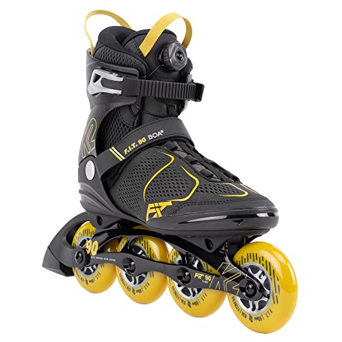 K2 Skates Herren Inline Skates F.I.T. 90 BOA, Grey - Mustard, 30G0815.1.1.110