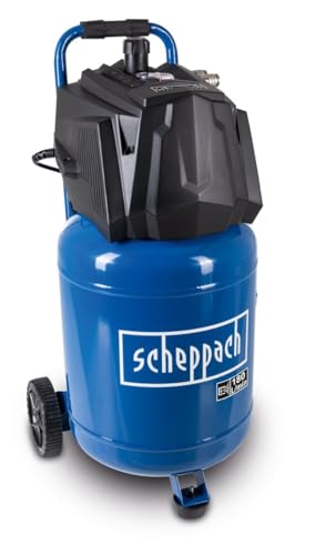 Scheppach Druckluft Kompressor stehend HC35V | 10bar Druck | 30L Kessel | 230V 1500W | Ansaugleistung 180 l/min | ölfrei & wartungsarm | Druckminderer, Fahrvorrichtung & 2 Schnellanschlusskupplungen