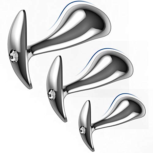 Yivans Analplug Set (Ø24mm, Ø29mm, Ø36mm), Metall Analplugs Fetisch Masturbation Sex Spielzeug Bondage Anfänger Anal Butt plug Mit transparent Kristall Diamant Sexspielzeug für Paare Frauen Männer