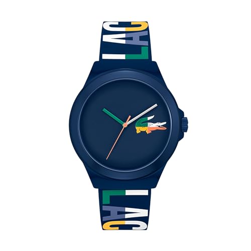 Lacoste Analog Quarzuhr für Herren Kollektion NEOCROC mit Marinblaues Silikonarmband - 2011184
