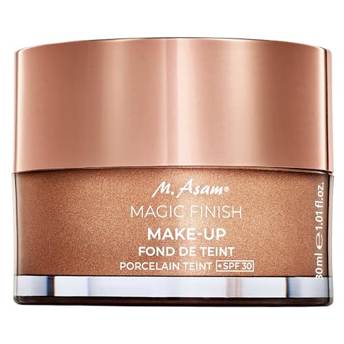 M. Asam Magic Finish Porcelain Teint LSF 30 Make-up (30ml), 4-in-1 Mousse: Primer, Puder & Concealer mit optimaler Deckkraft & mattem Finish - für helle Haut.