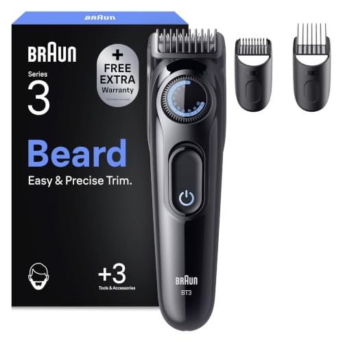 Braun Barttrimmer Series 3, Bartschneider Herren, BT3520, Schwarz