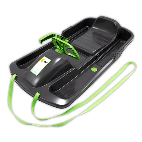 KHW | Lenkschlitten Snow Fox | Anthrazit | 95 cm | TÜV-geprüft | inkl. Zugseil | ausgefeiltes Lenksystem | kälte- und lichtbeständiger Kunststoff | Made in Germany