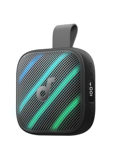 soundcore Boom Go 3i by Anker, tragbarer Lautsprecher mit 15W Sound, 24h Spielzeit, BassUp 2.0, Ladefunktion, Bluetooth 6.0, RGB Lichtshow, IP68 wasserfester Lautsprecher zum Wandern/Campen (Schwarz)