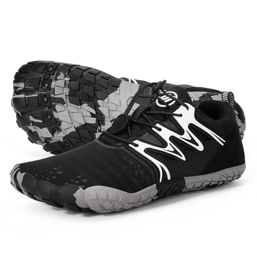 Bigzagger Barfußschuhe Damen Herren Traillaufschuhe mit Breite Zehenbox und Zero-Drop Sohlen Leicht Atmungsaktiv Barfuss Schuhe Komfort rutschfest Zehenschuhe Sportschuhe Fitnessschuhe