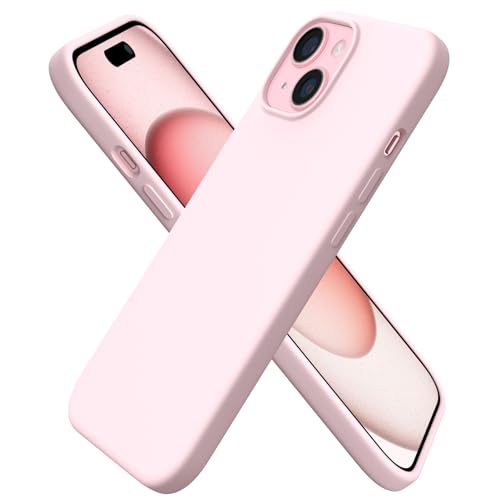 ORNARTO kompatibel mit iPhone 15 Hülle Silikon 6,1 Zoll, dünne Handyhülle iPhone 15 aus flüssigem Silikon, Kratzfeste und stoßfeste Schutzhülle iPhone 15 Hülle(2023) - Rosa