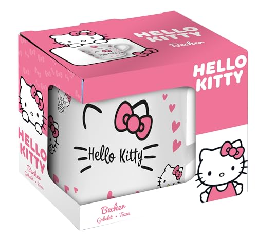 Kinder-Becher mit Hello Kitty Motiv Tasse im Geschenkkarton von p:os